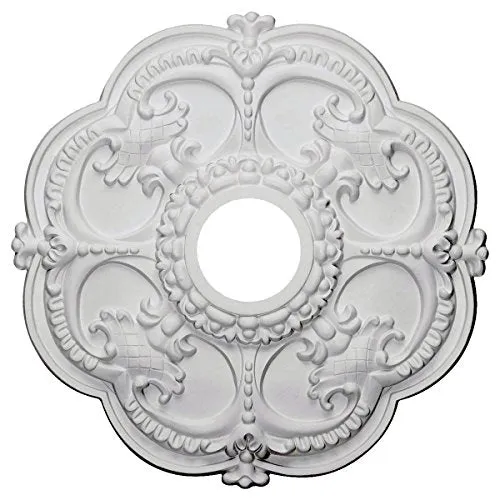 Ekena Millwork CM17ROBPS Rotherham Ceiling Medallion, 18"OD x 3 1/2"ID x 1 1/2"P, Hand-Painted Black Pearl