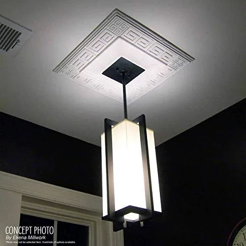 Ekena Millwork CM17ROBPS Rotherham Ceiling Medallion, 18"OD x 3 1/2"ID x 1 1/2"P, Hand-Painted Black Pearl