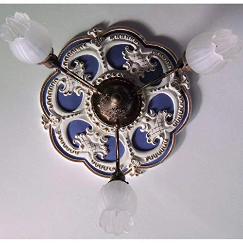 Ekena Millwork CM17ROBPS Rotherham Ceiling Medallion, 18"OD x 3 1/2"ID x 1 1/2"P, Hand-Painted Black Pearl