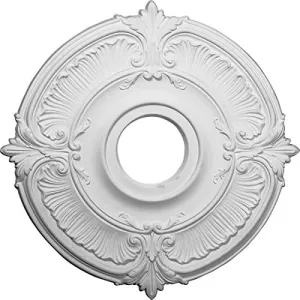 Ekena Millwork CM18ATWAS Attica Ceiling Medallion, 18"OD x 4"ID x 5/8"P (Fits Canopies up to 5"), Hand-Painted Walnut