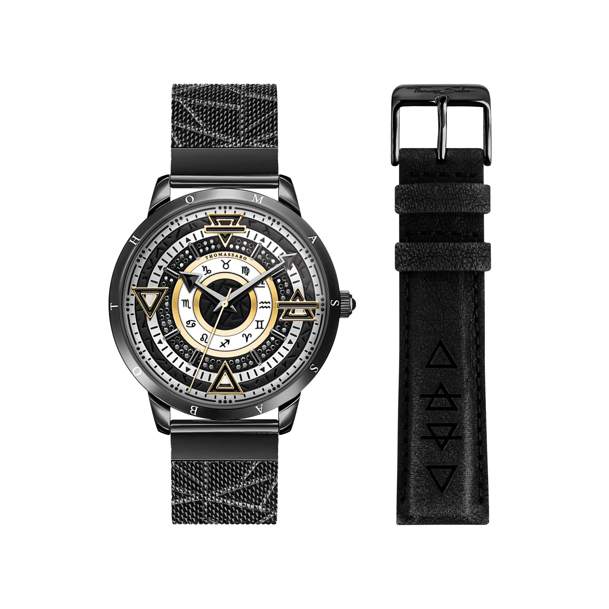 Elements of Nature Watch with black stones two-tone