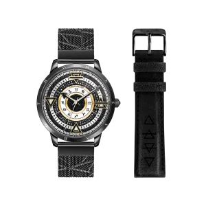 Elements of Nature Watch with black stones two-tone