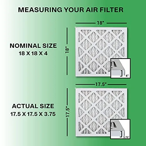 Filterbuy 18x18x4 Air Filter MERV 11, Pleated HVAC AC Furnace Filters (6-Pack, Gold)