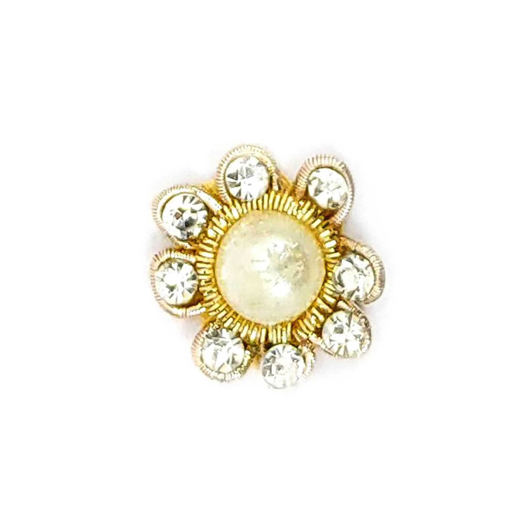 Gold Rhinestone Applique with Crystal Gems - Elegant Embellishment - 11222