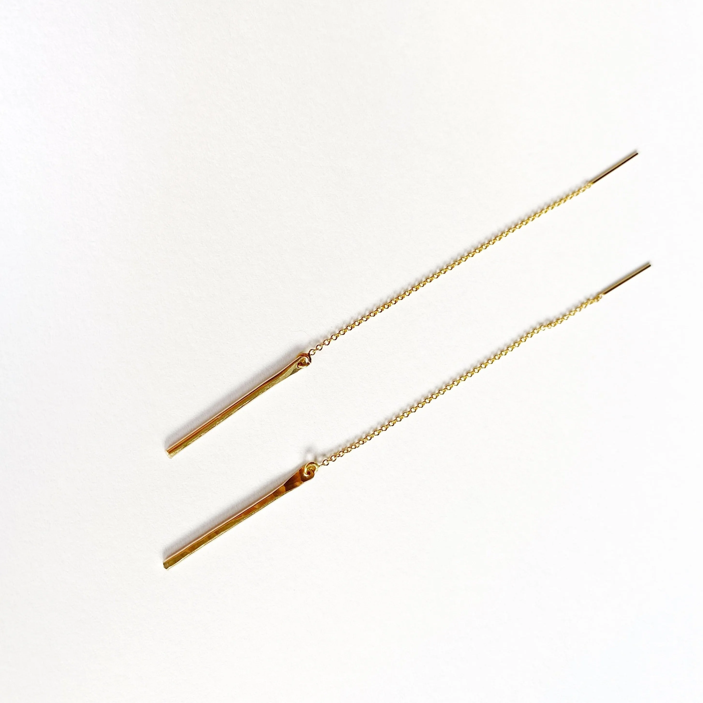 Hammered Bar Threader Earrings - Choose Your Metal