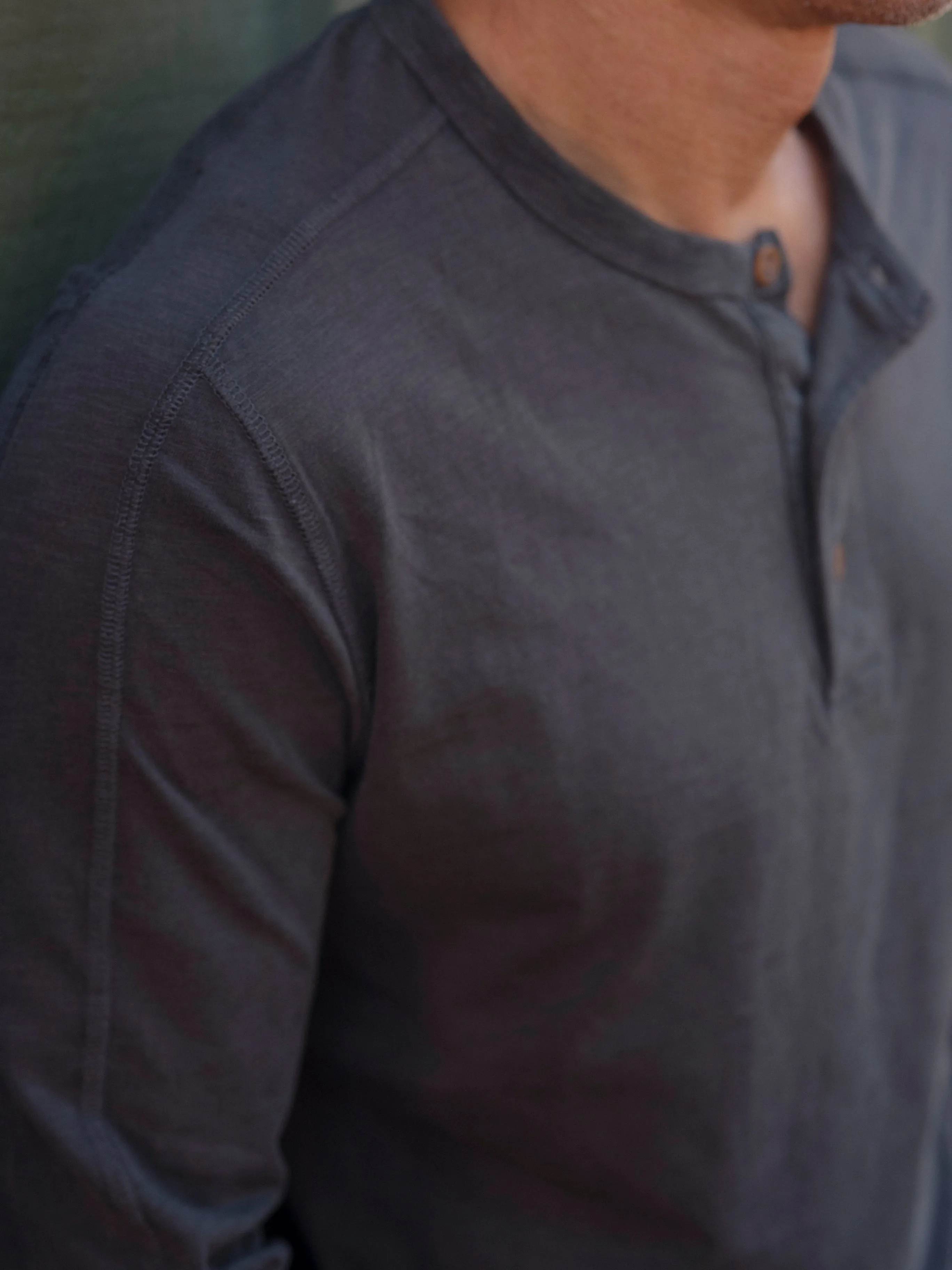 Hewitt Garment Dyed Henley - Washed Black