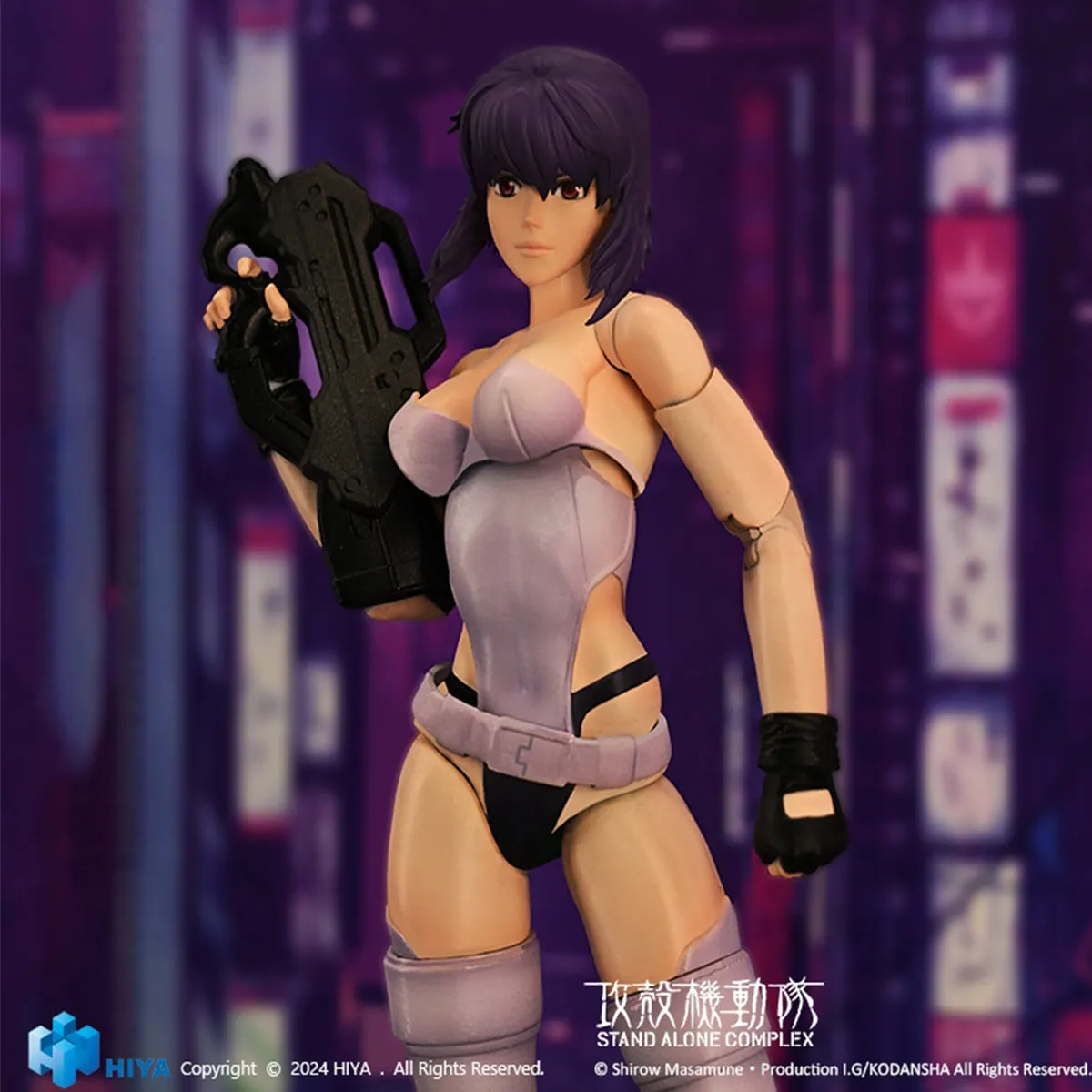 HiPlay HIYA Full Set:STAND ALONE COMPLEX,kusanagi motoko,Anime Style, 1:12 Scale Miniature Action Figurine