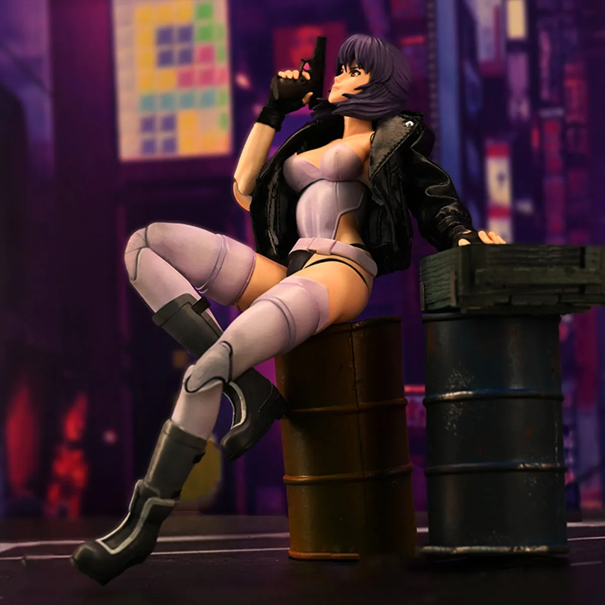 HiPlay HIYA Full Set:STAND ALONE COMPLEX,kusanagi motoko,Anime Style, 1:12 Scale Miniature Action Figurine