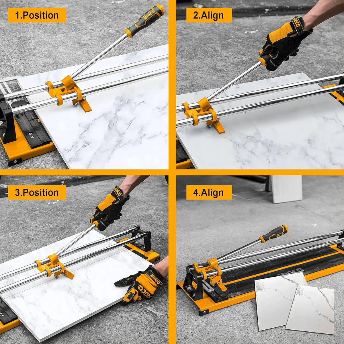 Ingco HTC04600 24 Inch Manual Tile Cutter - with Tungsten Carbide Blade & High Leverage Handle