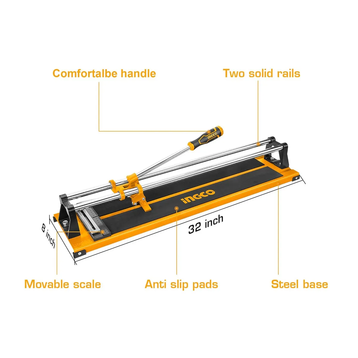 Ingco HTC04600 24 Inch Manual Tile Cutter - with Tungsten Carbide Blade & High Leverage Handle