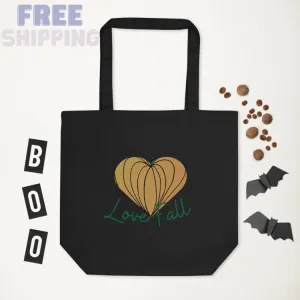 Love Fall Pumpkin Heart Eco Tote Bag