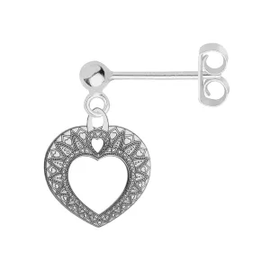 Mandala Heart Single Earring