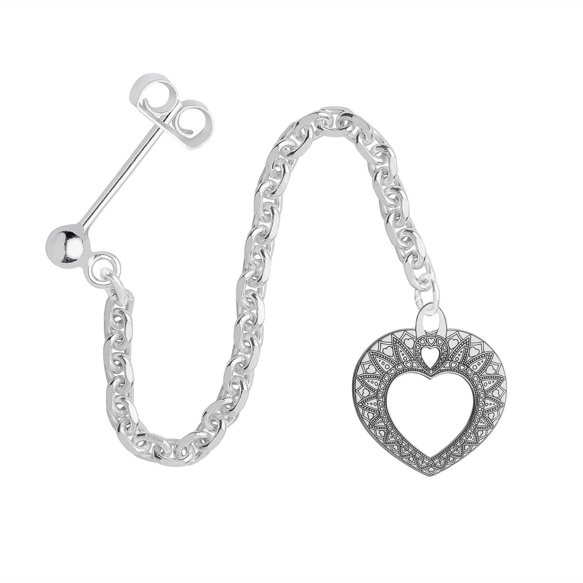 Mandala Heart Single Earring