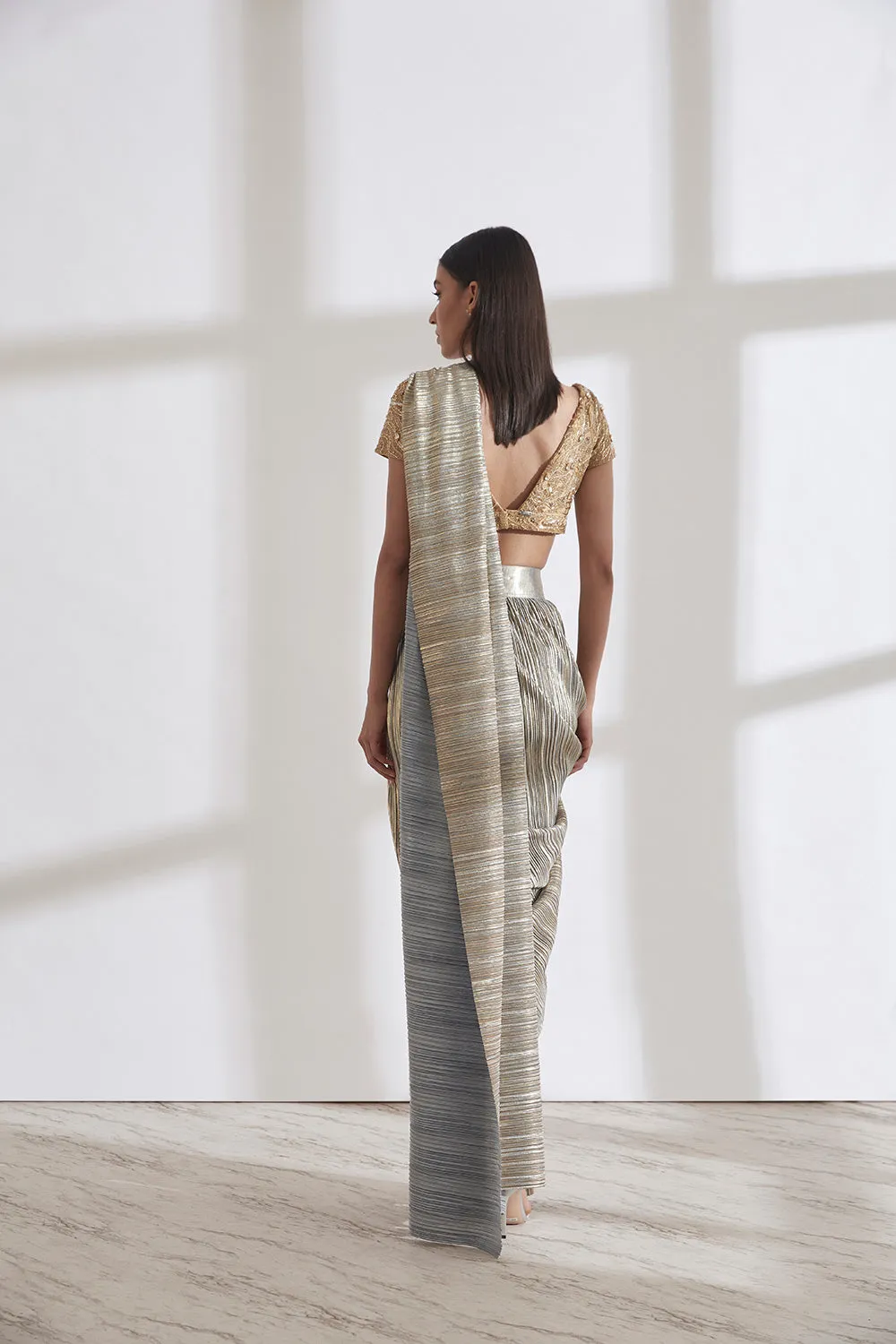 Metallic 2.0 Sari with River Flow Nikki Blouse