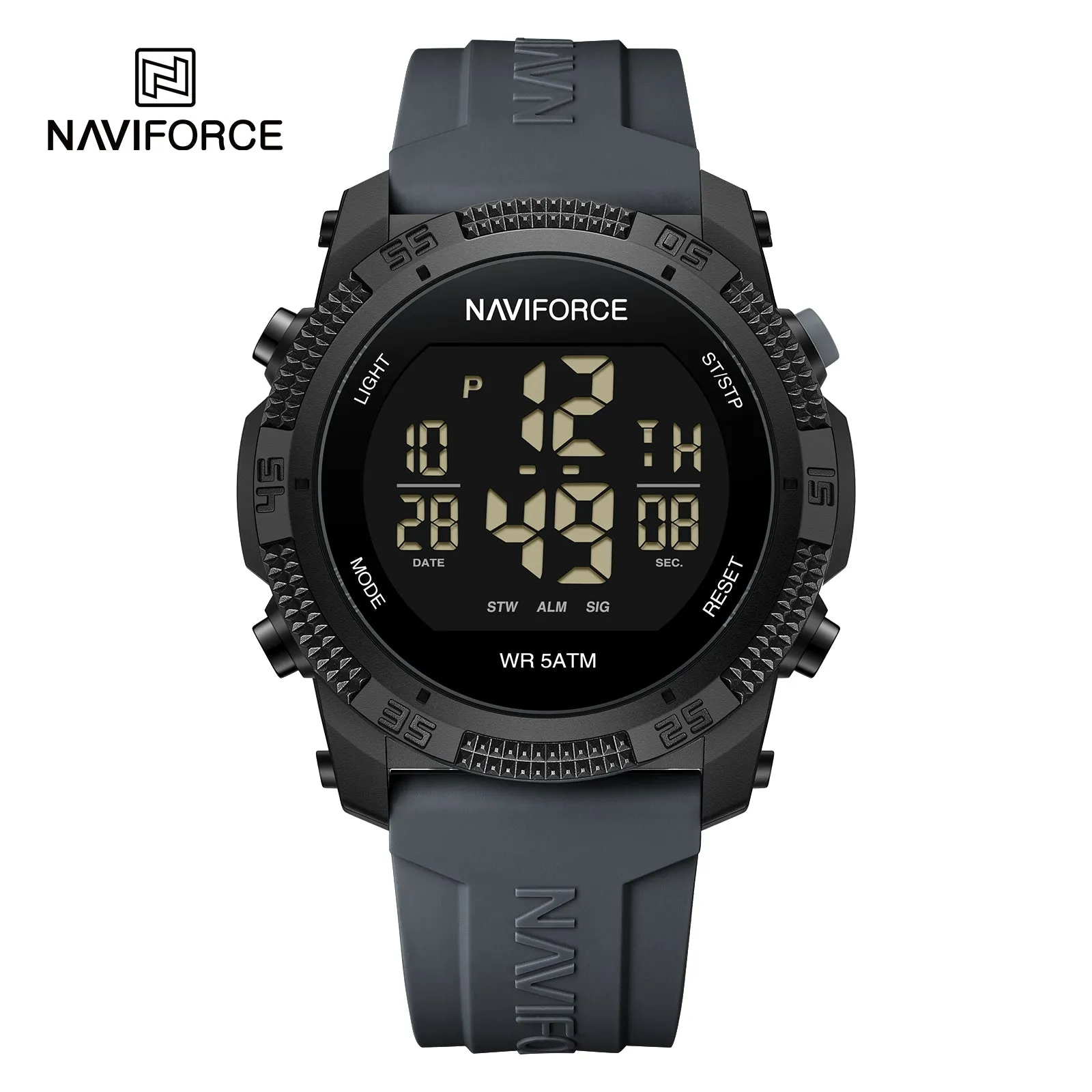 NAVIFORCE 7104 Unisex LCD Digital Silicone Acrylic Fashion Sport Watch