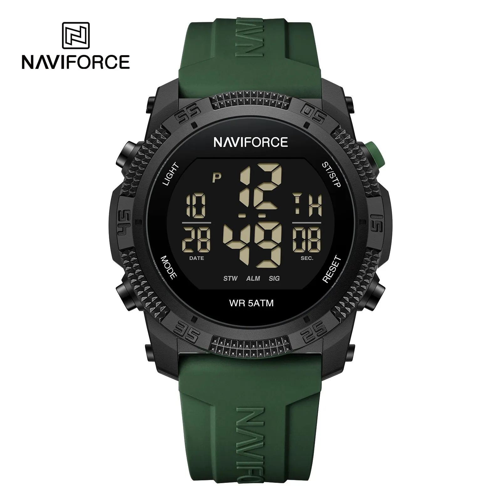 NAVIFORCE 7104 Unisex LCD Digital Silicone Acrylic Fashion Sport Watch