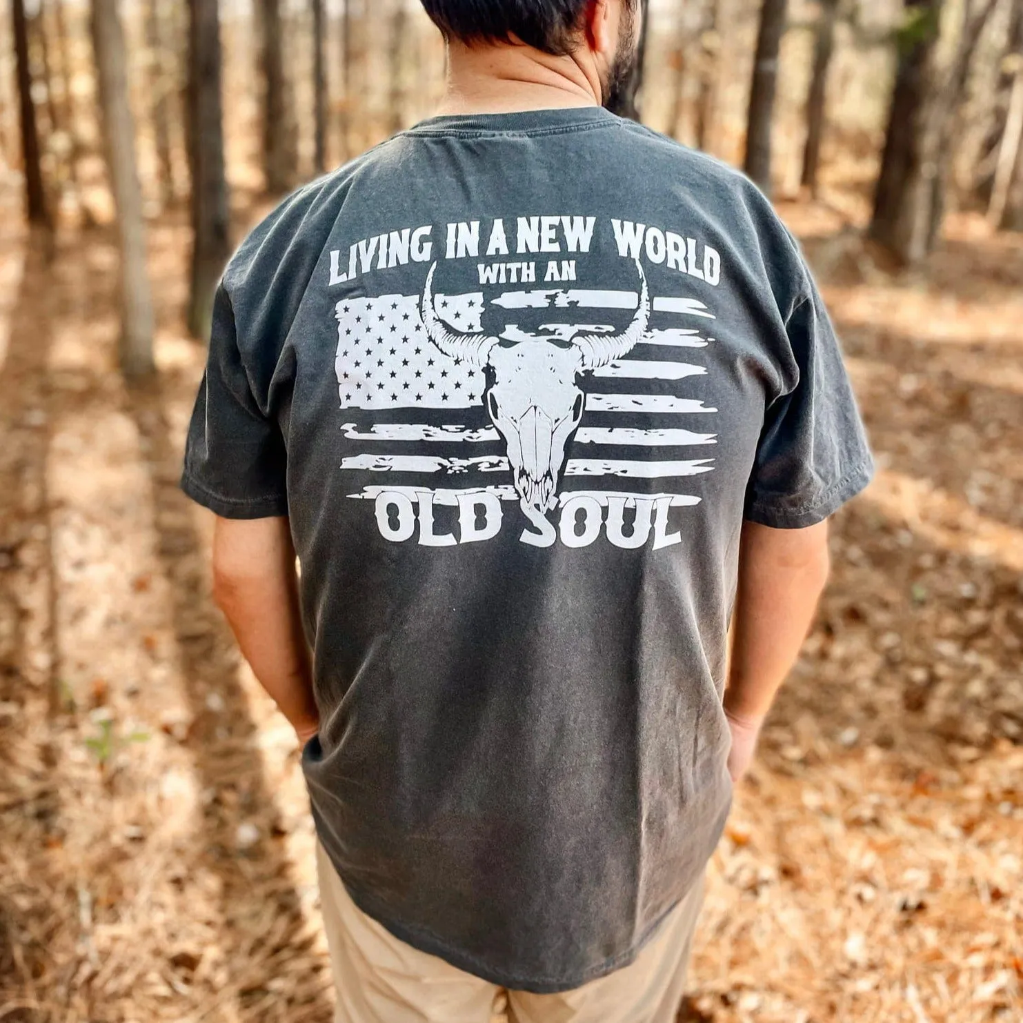 (PEPPER/GREY) Old Soul Short Sleeve Adult Tee