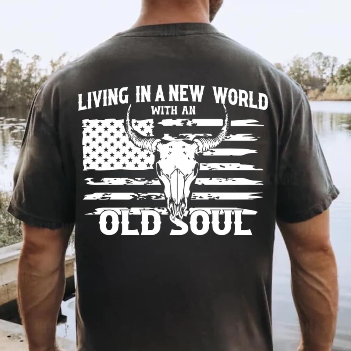 (PEPPER/GREY) Old Soul Short Sleeve Adult Tee