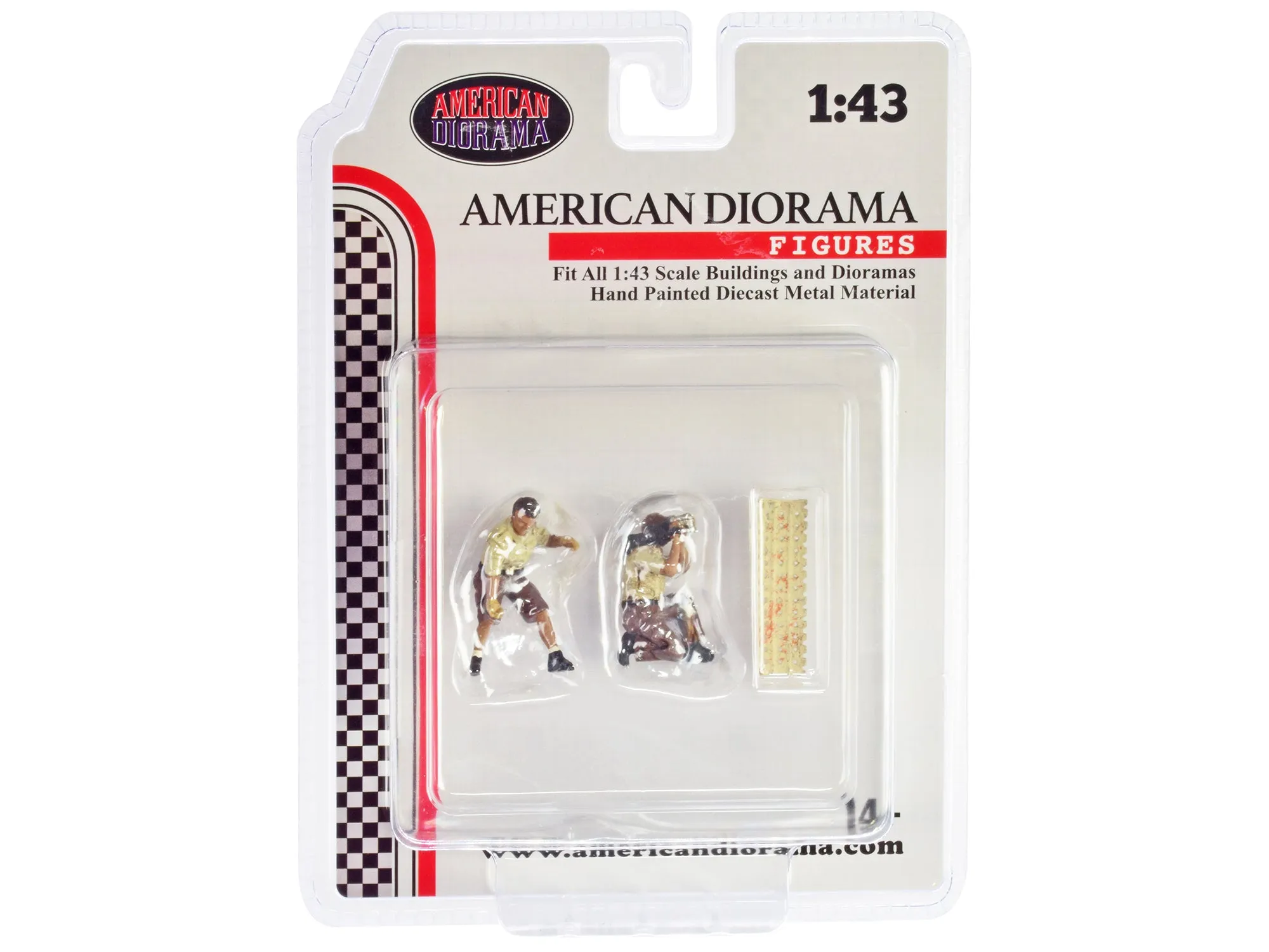 "4X4 Mechanics" 2 Piece Diecast Figure Set 4 for 1/43 Scale Models by American Diorama