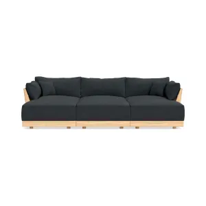 Slipcover Only - Modular Bondi 3-Seater Daybed Sofa Sectional in Obsidian