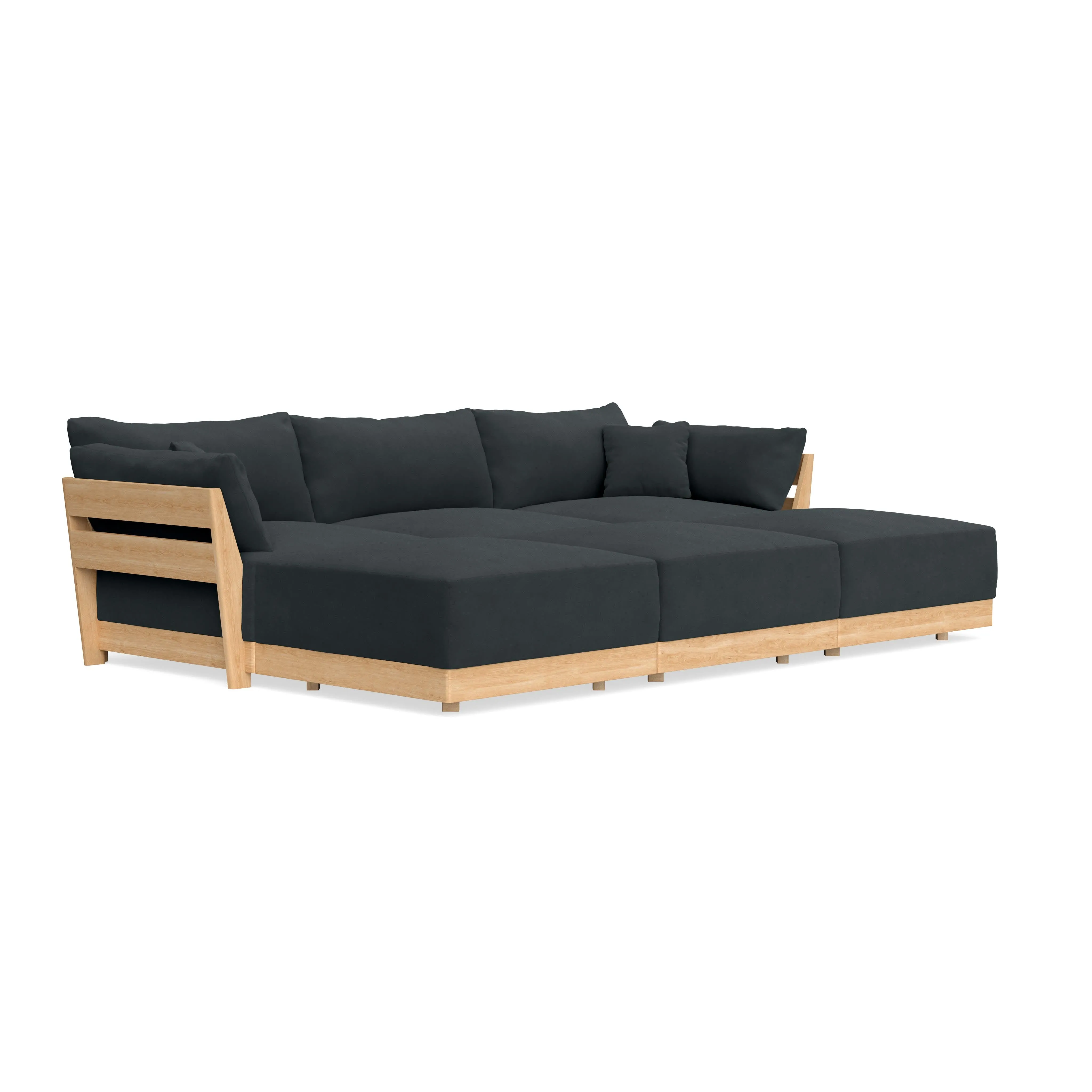 Slipcover Only - Modular Bondi 3-Seater Daybed Sofa Sectional in Obsidian