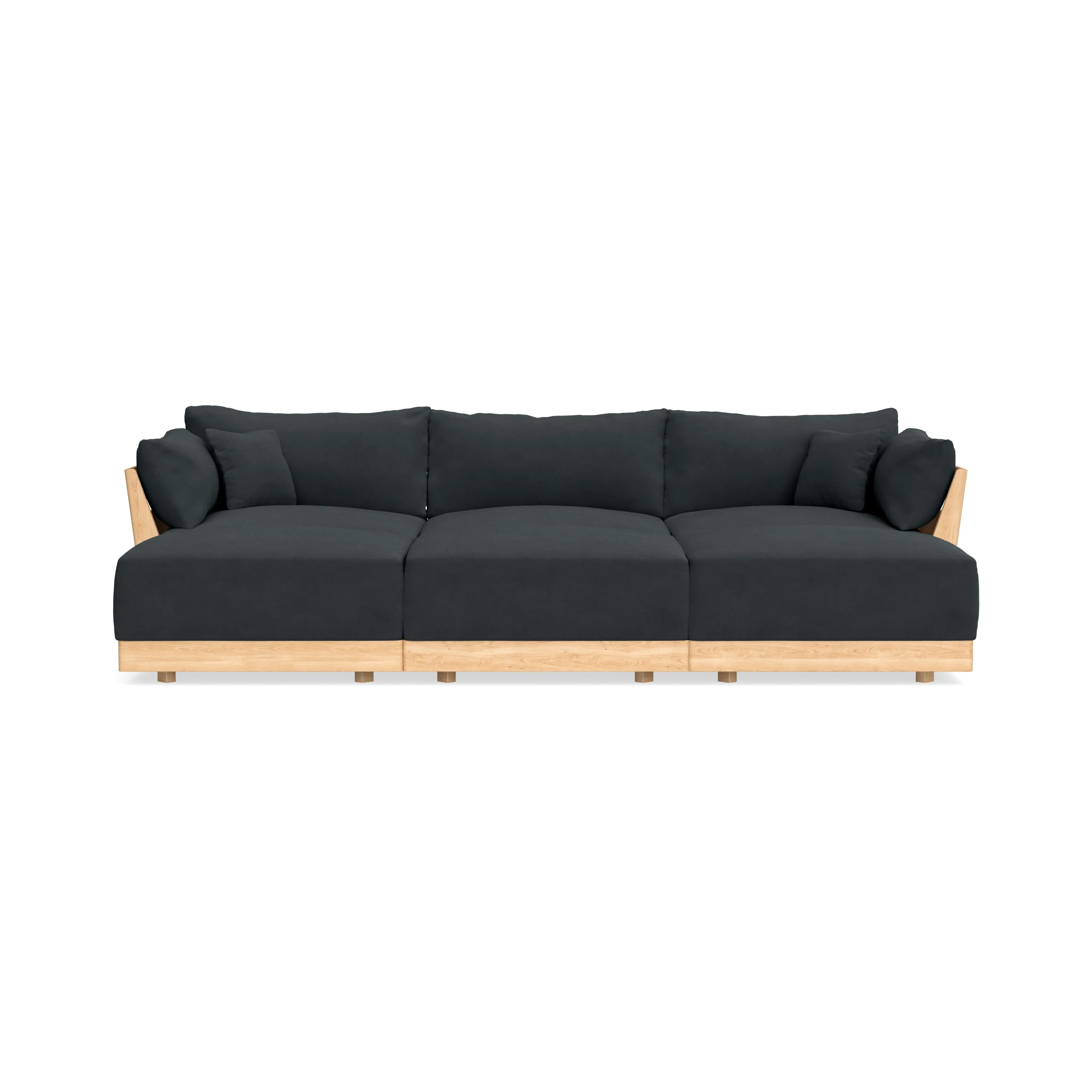 Slipcover Only - Modular Bondi 3-Seater Daybed Sofa Sectional in Obsidian