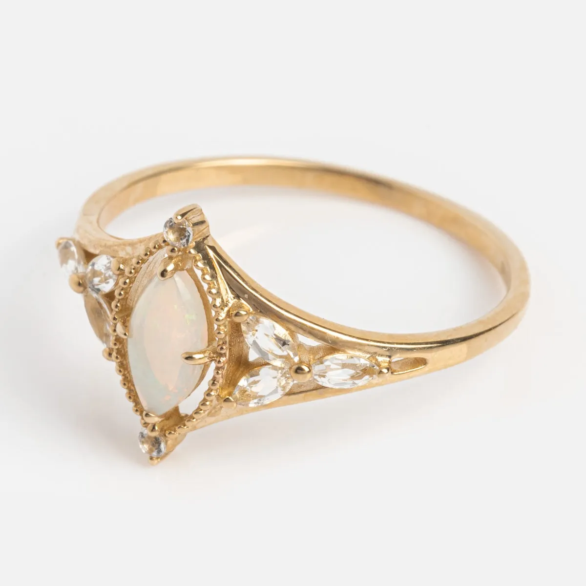 Solid Gold 2024 October Capsule Classic Opal Filigree Ring