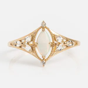 Solid Gold 2024 October Capsule Classic Opal Filigree Ring