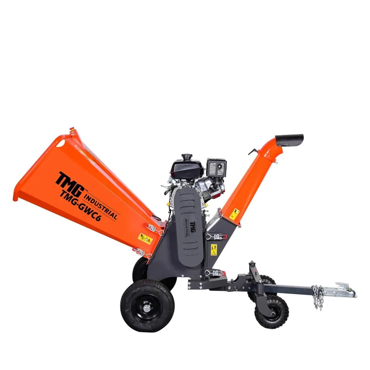 TMG Industrial 6" Wood Chipper Powered by Kohler 14 HP Command Pro Series, ATV Tow-Behind, 12'' Reversible Blade, Dual Belt Drive, TMG-GWC6