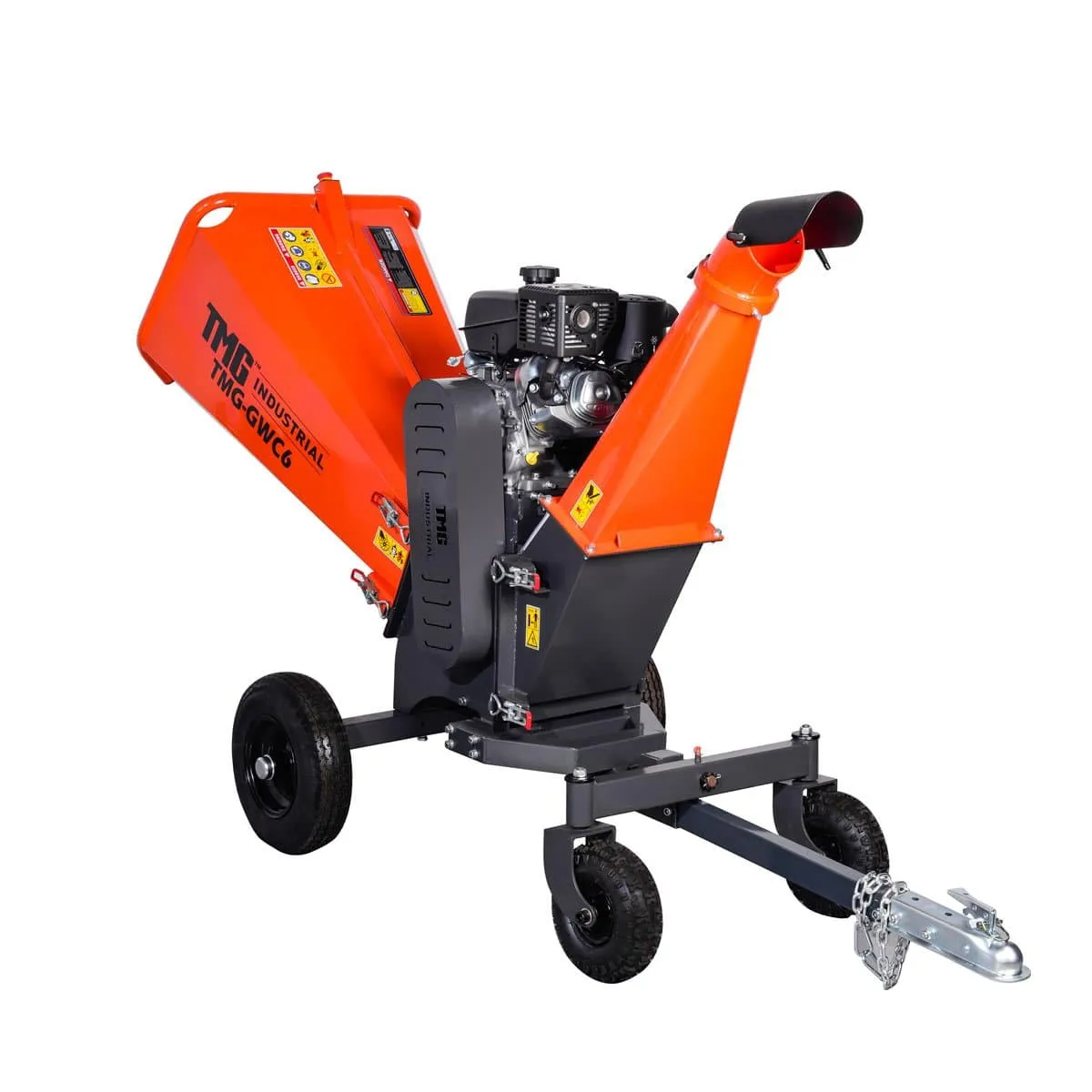 TMG Industrial 6" Wood Chipper Powered by Kohler 14 HP Command Pro Series, ATV Tow-Behind, 12'' Reversible Blade, Dual Belt Drive, TMG-GWC6